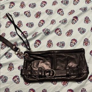 Latico Black Leather Wristlet